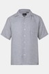 JP1880 overhemd van linnenmix, korte mouwen, Cubaanse kraag, two-tone structuur, Cubaanse Fit, tot 8XL