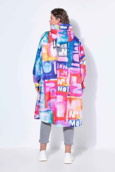 Funktions-Regencape, Unisex, Print, Kapuze