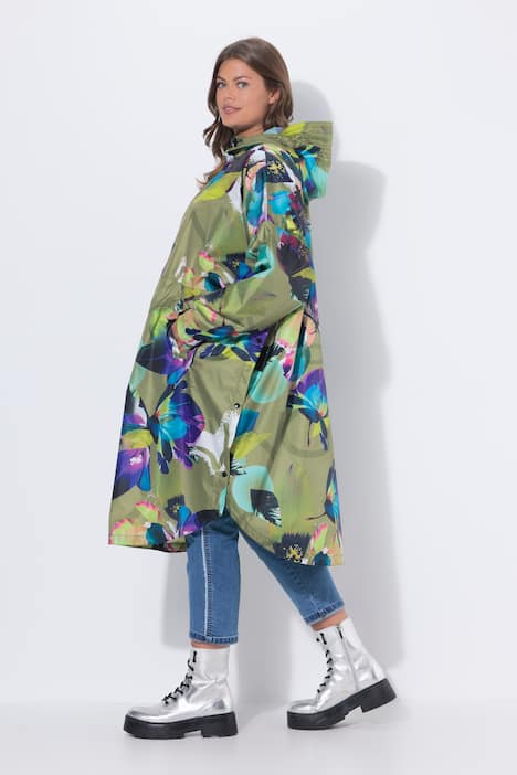 Poncho de pluie technique, modèle unisexe, capuche et logo poitrine