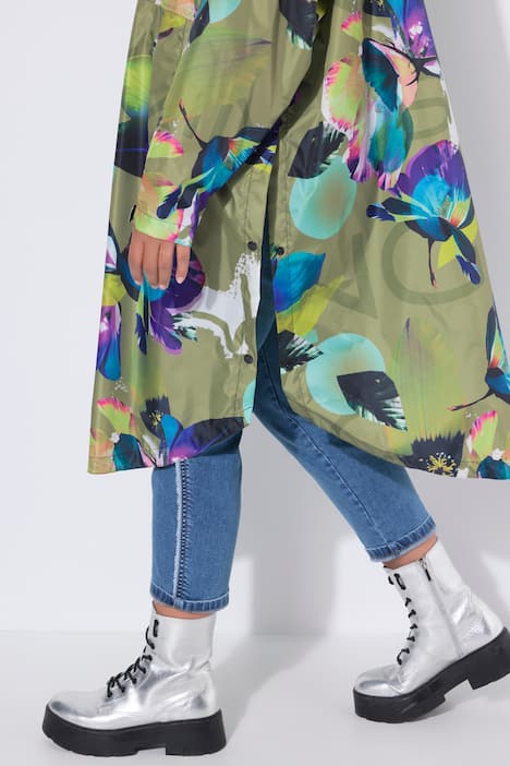 Poncho de pluie technique, modèle unisexe, capuche et logo poitrine