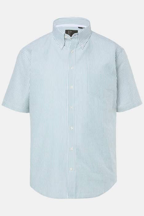 JP 1880 stribet skjorte, korte ærmer, seersucker, button-down krave, moderne pasform, op til 8 XL