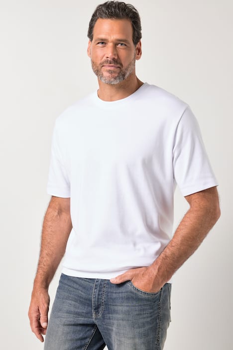 JP1880 T-Shirt, Bauchfit, OEKO-TEX, Halbarm, Ringel, Jersey mit Struktur, XXL bis 8 XL