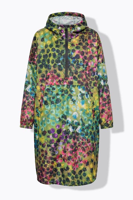 Mantella funzionale e unisex da pioggia con stampa e cappuccio