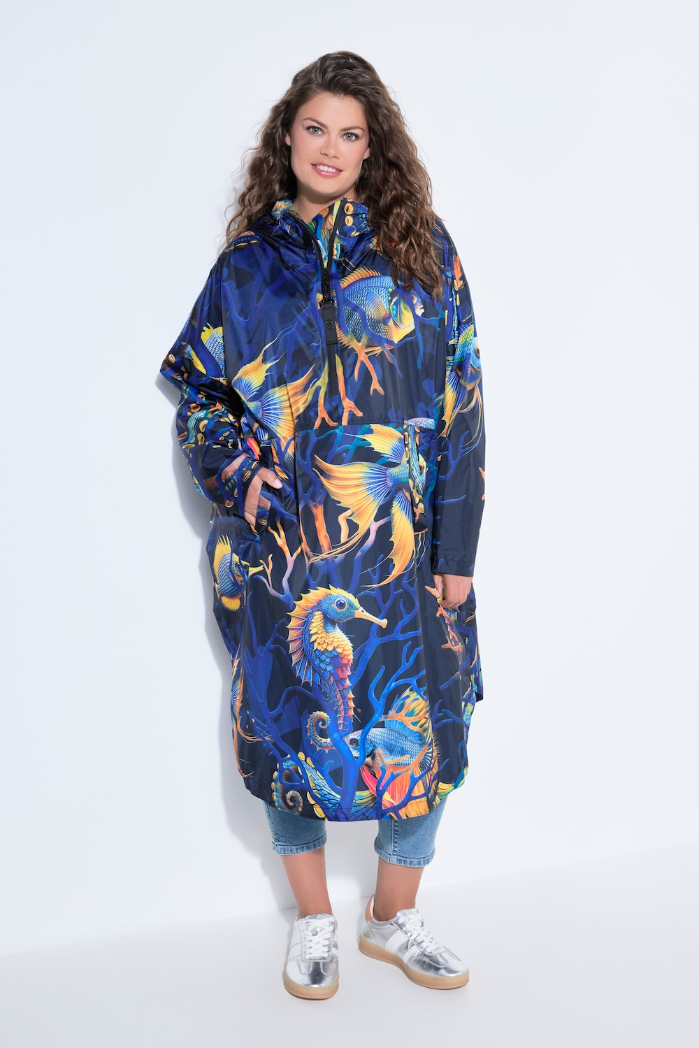 Funktions-Regencape, Unisex, Print, Kapuze