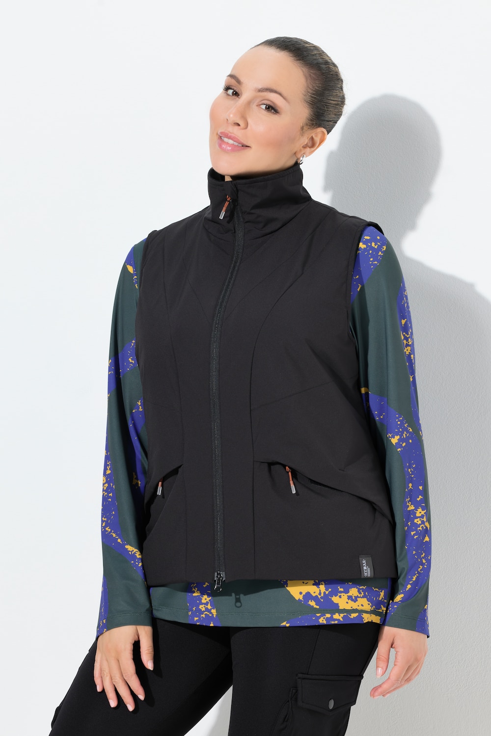 Große Größen Funktions-Steppweste, Damen, schwarz, Größe: 54/56, Polyester, Ulla Popken