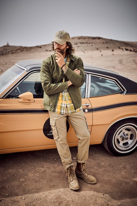 JP1880 Leinenmix-Karohemd, Langarm, Stehkragen, Modern Fit, bis 8 XL