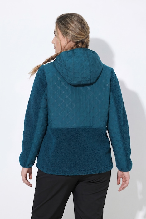 Fleecejacke, Stepp, Kapuze, Druckknöpfe