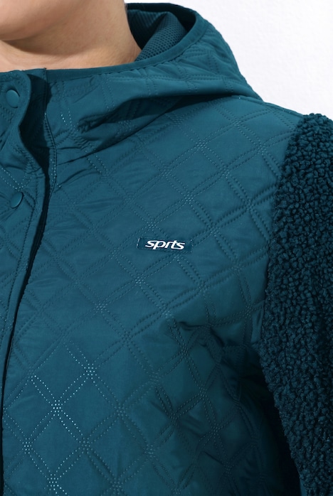 Fleecejacke, Stepp, Kapuze, Druckknöpfe