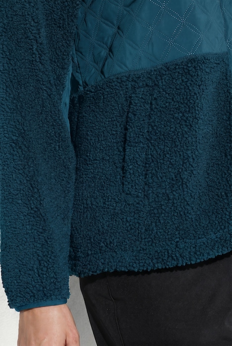 Fleecejacke, Stepp, Kapuze, Druckknöpfe