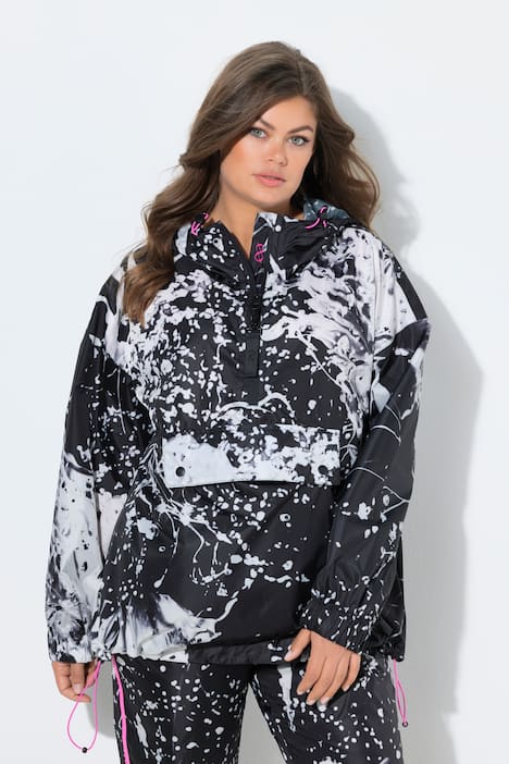 Tekninen, pään yli puettava lifestyle-pusakka