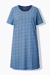 Nachthemd, Muster, Rundhalsausschnitt, Halbarm