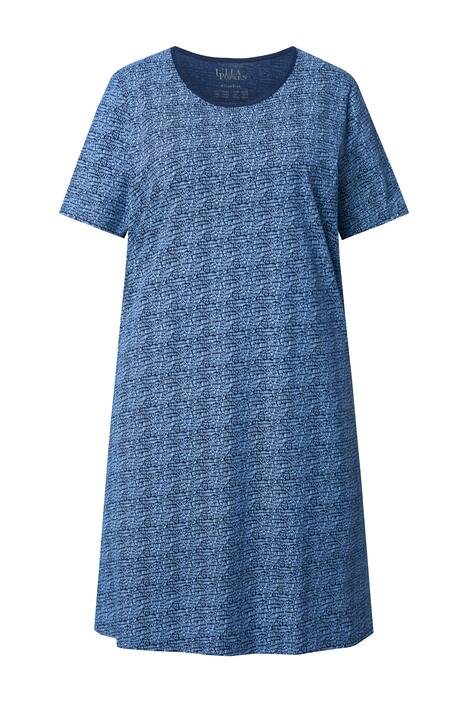 noční košile, vzor, kulatý výstřih, polo rukávy