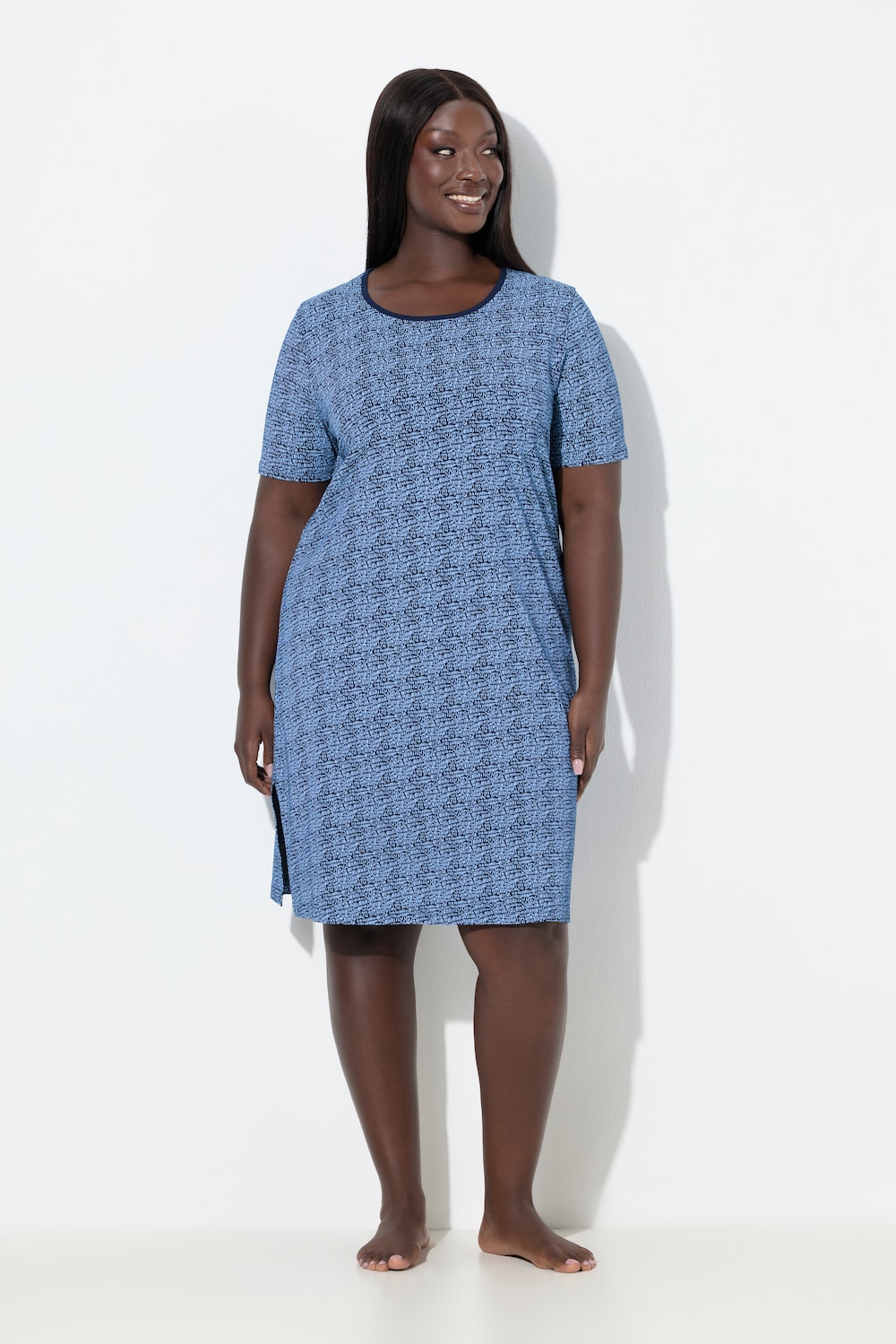 Große Größen Nachthemd, Damen, blau, Größe: 58/60, Baumwolle, Ulla Popken