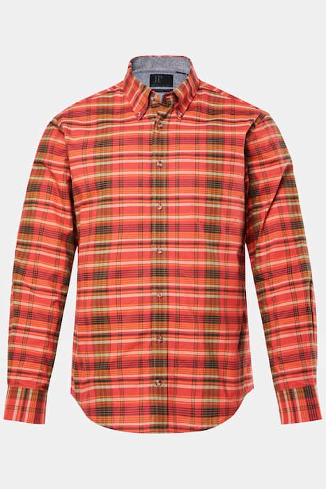 Koszula w kratę JP1880, długi rękaw, kołnierzyk z guzikami, nowoczesny krój, do rozm. 8 XL