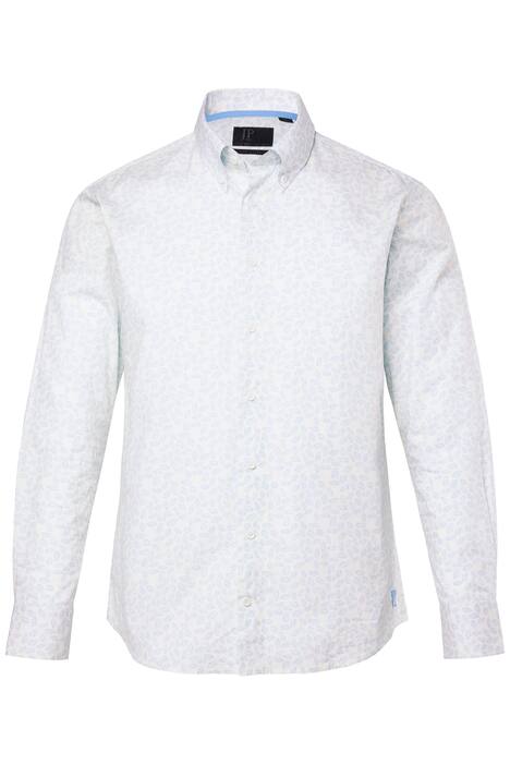 Košile JP1880, dlouhé rukávy, límeček s knoflíky, květovaný vzor, Modern střih, do 8XL