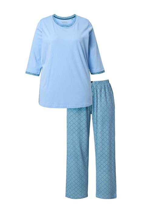 Pyžamo, dvoudílné, potisk, kulatý výstřih, 3/4 rukáv