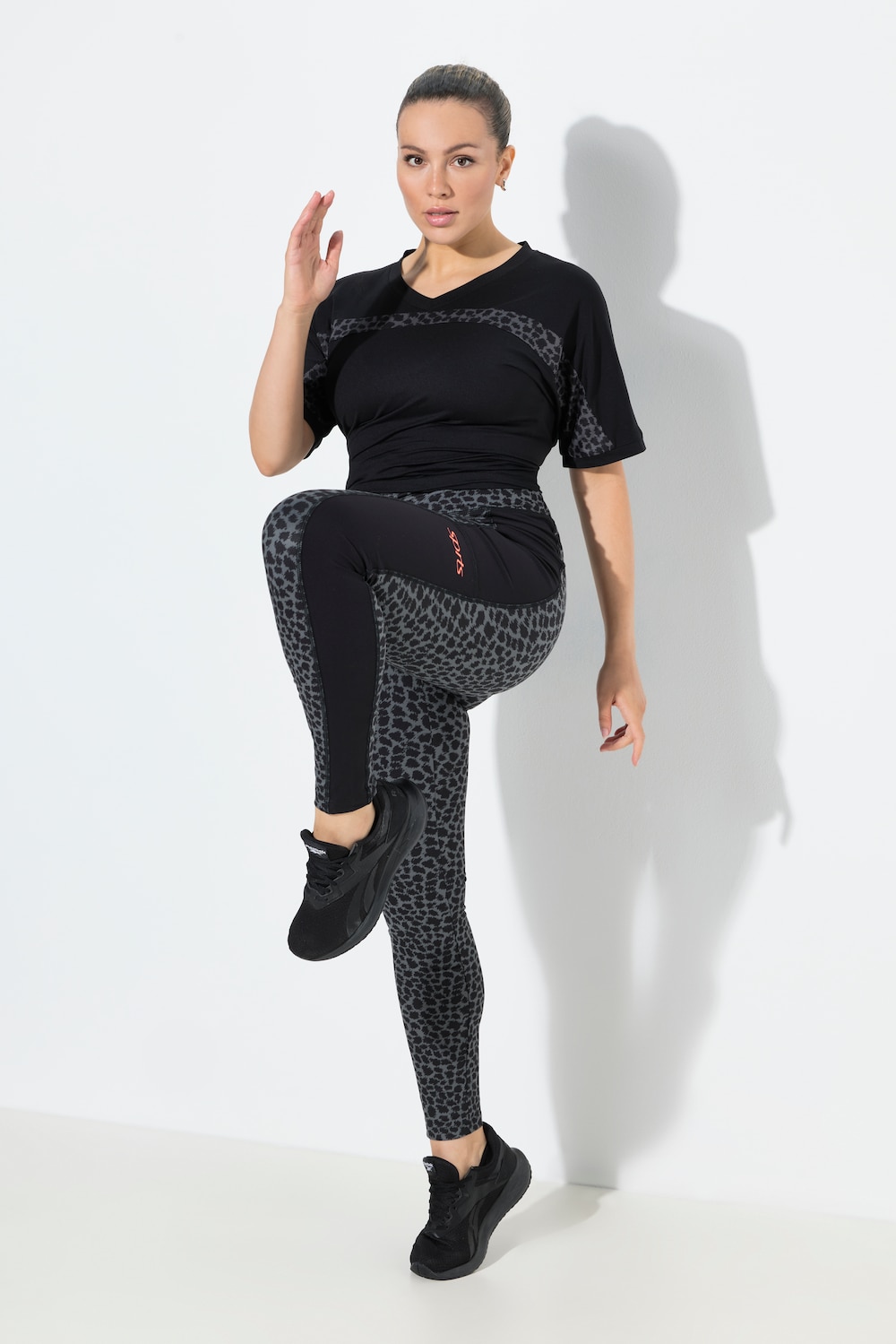 Große Größen Sport-Leggings, Damen, schwarz, Größe: 58/60, Elasthan, Ulla Popken