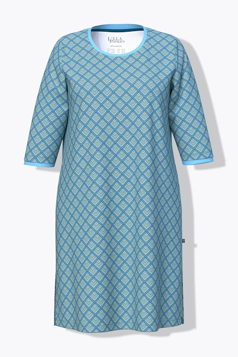 Store skjorter, 2-pakning, mønster, rund hals, 3/4-ermer