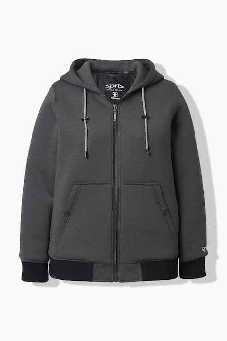 Softshelljacke, wasserabweisend, Steppfutter, Kapuze