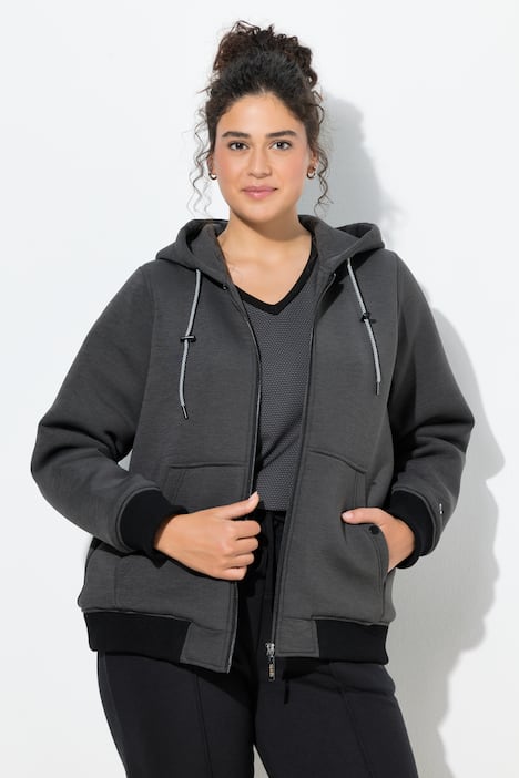 Softshelljacke, wasserabweisend, Steppfutter, Kapuze