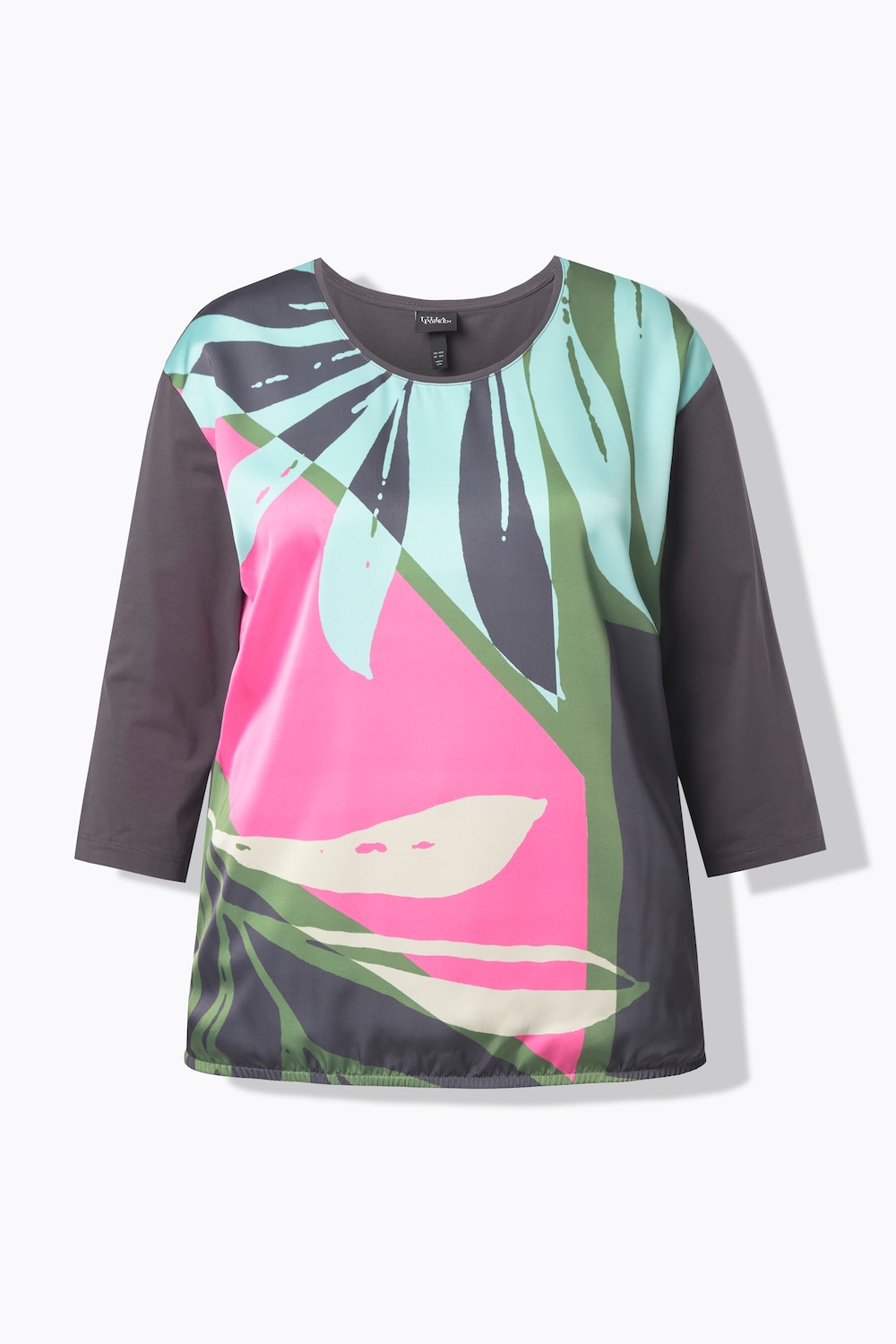 Stora storlekar Topp, Dam, grå, storlek: 46/48, Polyester/Bomull, Ulla Popken