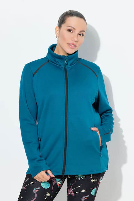 Funktions-Sweatjacke, Webfellfutter, Stehkragen, Langarm
