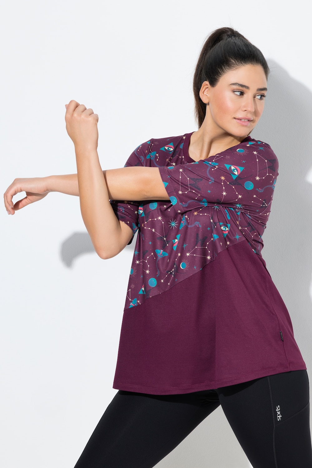 Funktionsshirt, A-Linie, Rundhals, Halbarm, recycelt