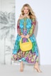 Vestido maxi con los hombros descubiertos, chifón, combinación opacas