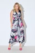 Jersey-Maxikleid, Muster, Drapierung