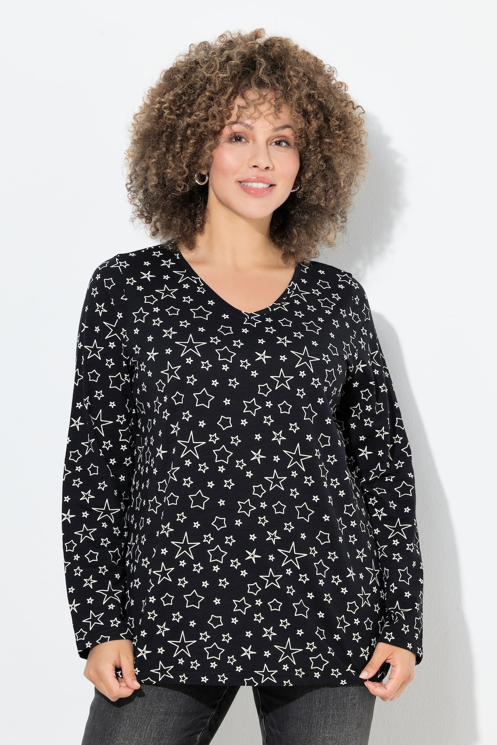 Große Größen Shirt, Damen, schwarz, Größe: 50/52, Baumwolle, Ulla Popken