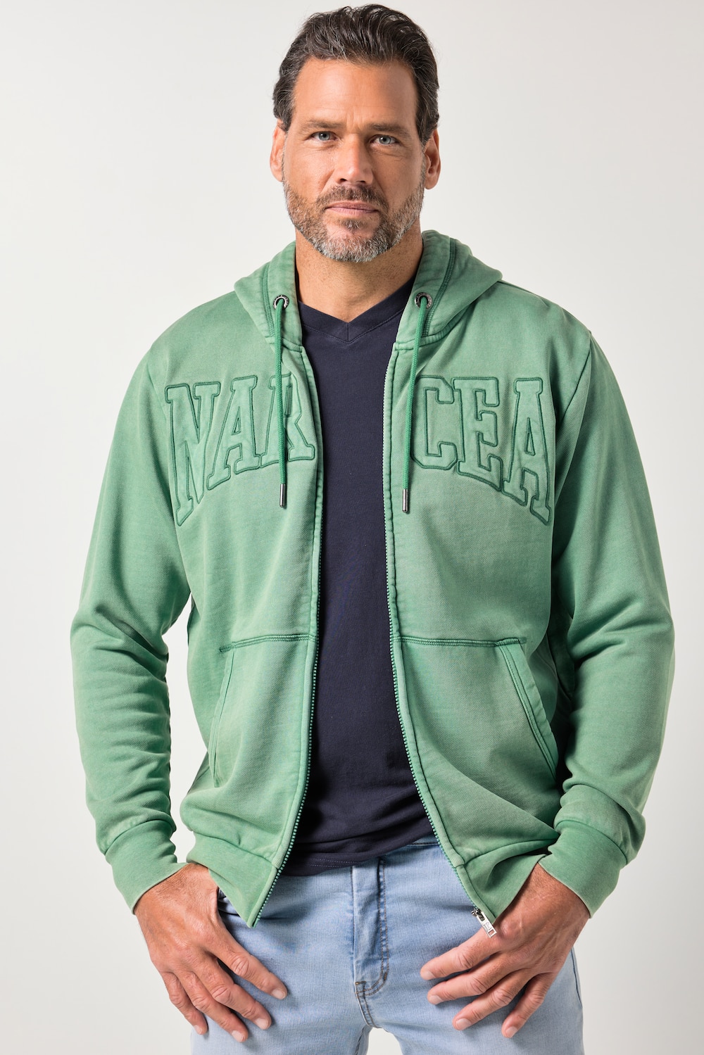 JP1880 sweatvest, capuchon, badges, tot 8XL