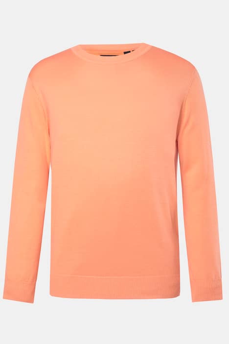 JP1880 Pullover, leichter Feinstrick, Badge, Rundhalsausschnitt, bis 7 XL