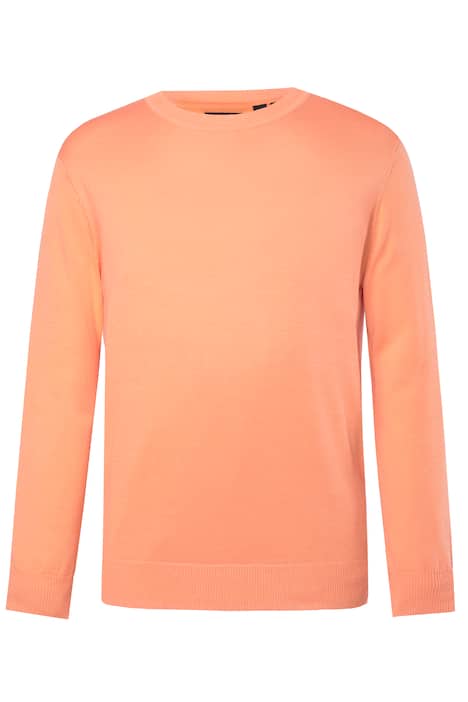 Svetr JP1880, lehký jemný úplet, nášivka, kulatý výstřih, do 7XL