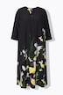Lyocell-Maxikleid, Blüten, Tunika-Ausschnitt, 3/4-Arm