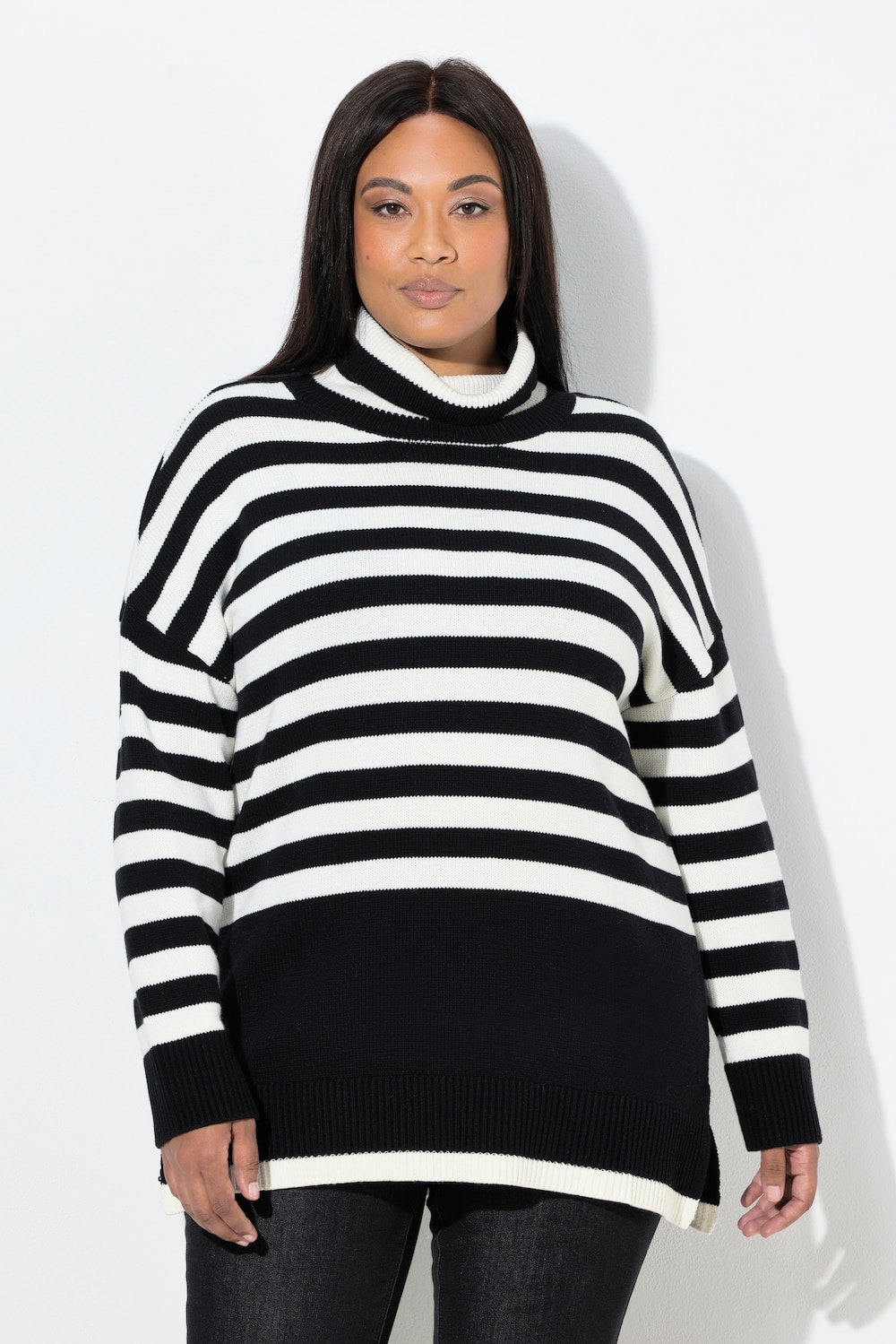 Thumbnail - Große Größen Pullover, Damen, schwarz, Größe: 58/60, Baumwolle/Synthetische Fasern, Ulla Popken