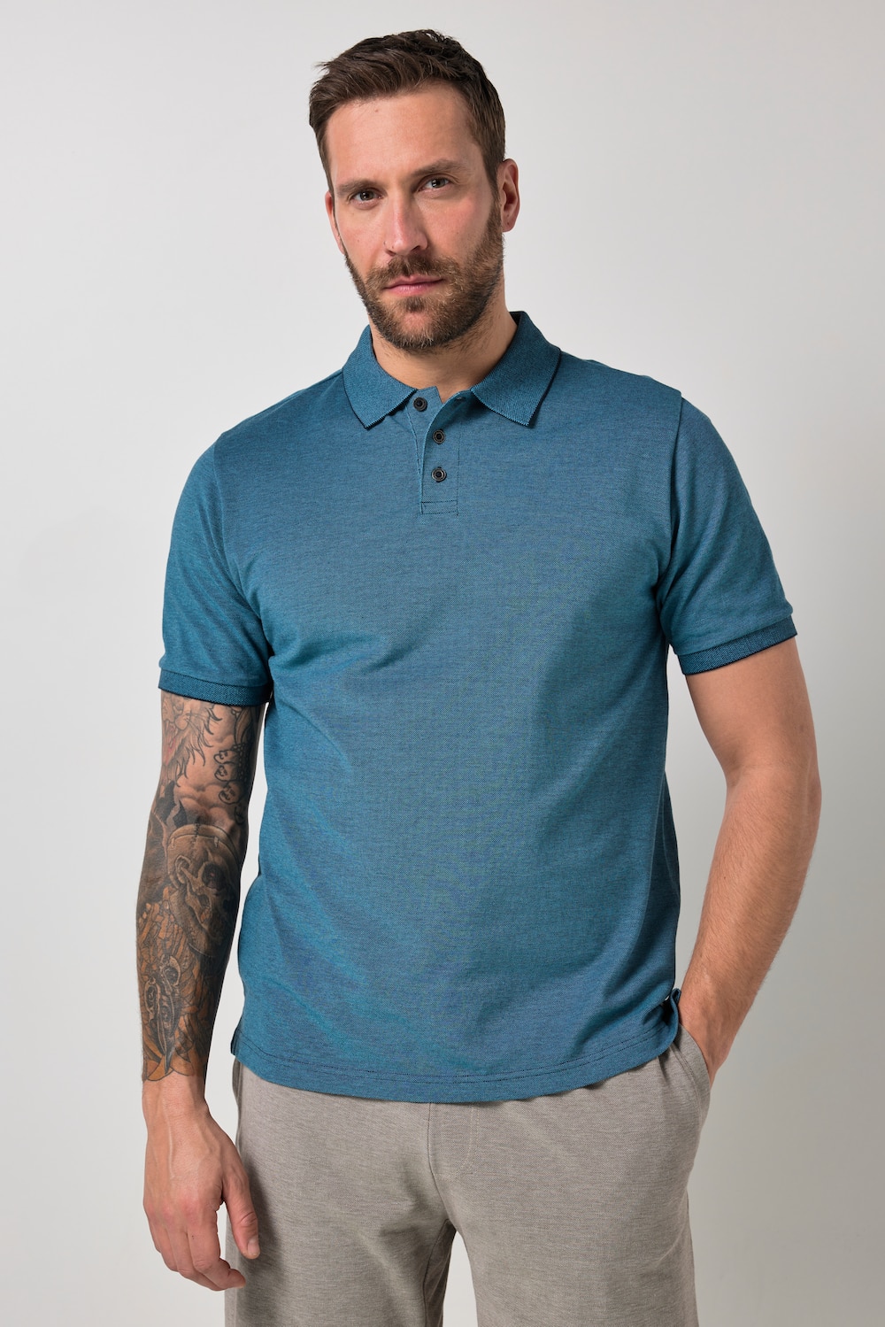 Poloshirt, Halbarm, TwoTone-Piqué, bis 8 XL