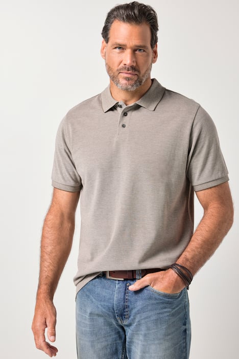 Polo JP1880, media manga, piqué bitonal, hasta la talla 8 XL