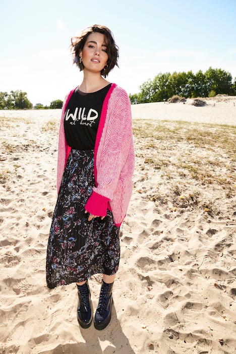 Vest, eivorm, open model, lange mouwen, gerecycled