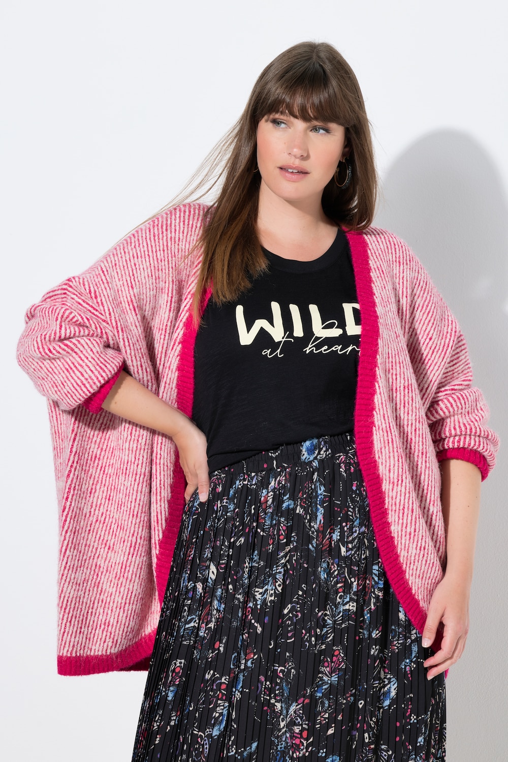 Strickjacke, Egg-Shape, offene Form, Langarm, recycelt