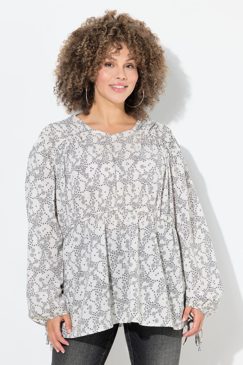 Große Größen Bluse, Damen, beige, Größe: 42/44, Baumwolle, Ulla Popken