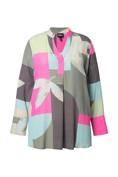 halenka, ozdobný záhyb, áčkový střih, stojáček, dlouhé rukávy