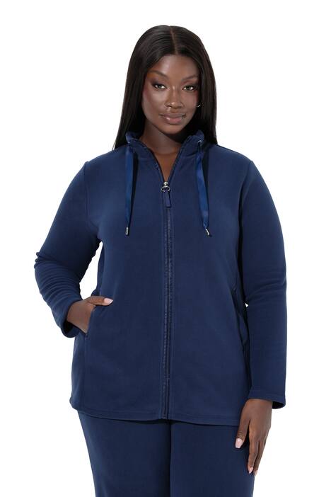 Domácí mikina, se saténovým páskem, stojáčkem a recyklovaným materiálem