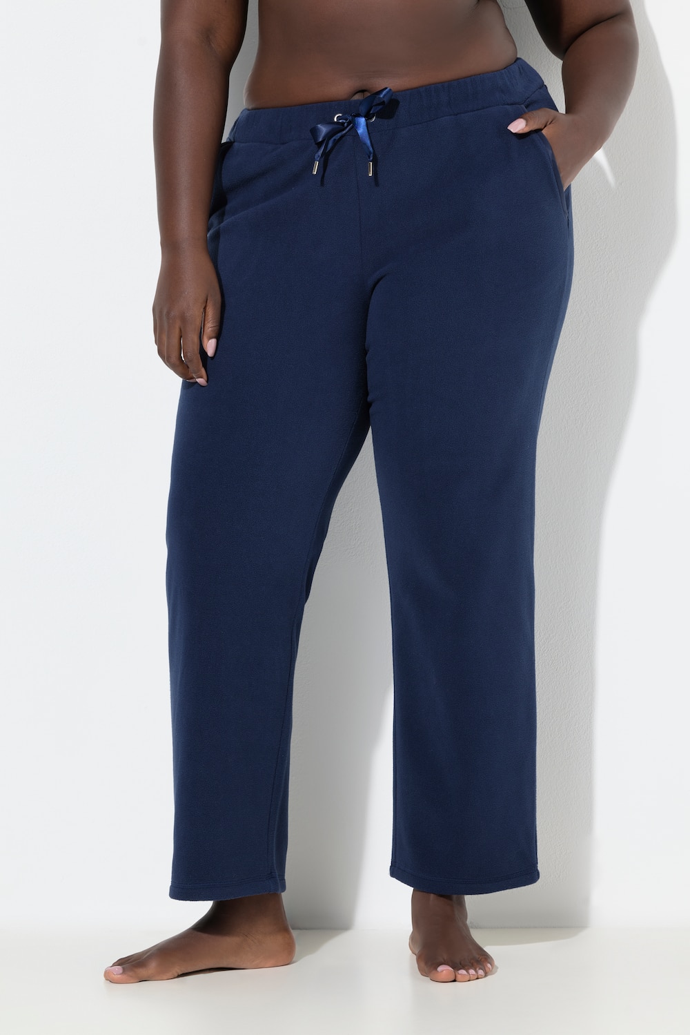 Große Größen Loungwear-Hose, Damen, blau, Größe: 54/56, Polyester/Viskose, Ulla Popken