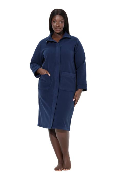 Fleesový župan, stojáček, zip, recyklovaný materiál