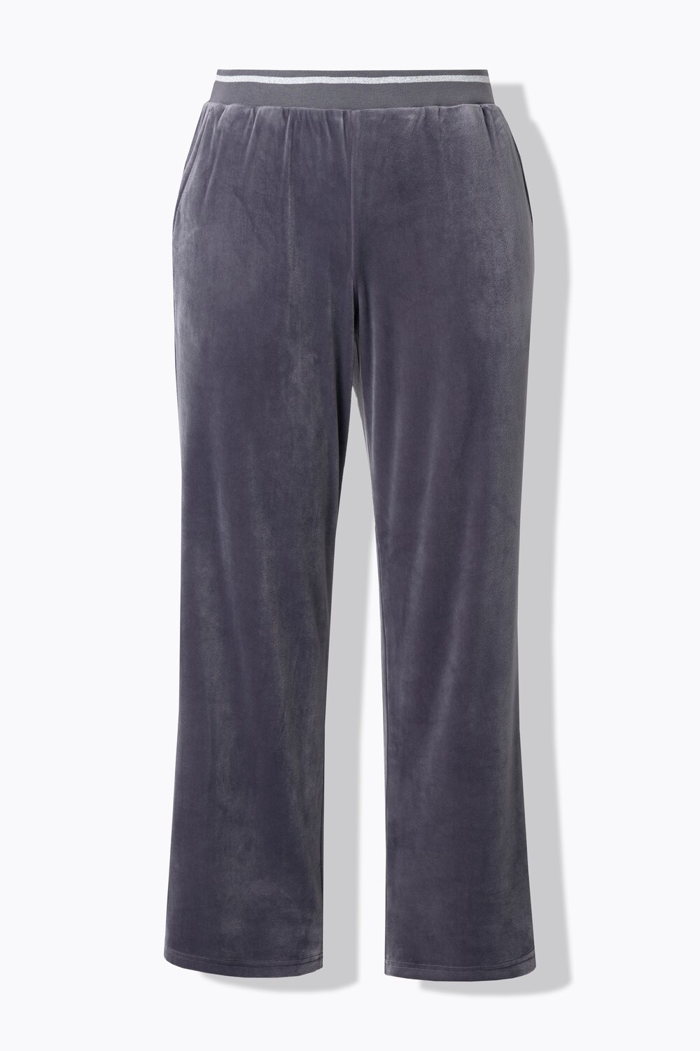 Stora storlekar Homewear-plyschbyxa, Dam, grå, storlek: 54/56, Polyester, Ulla Popken