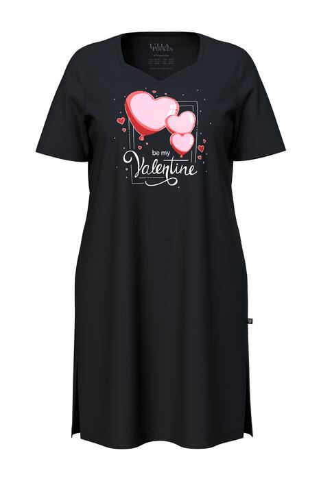 Maxi tričko, Valentine, srdcový výstřih, krátké rukávy