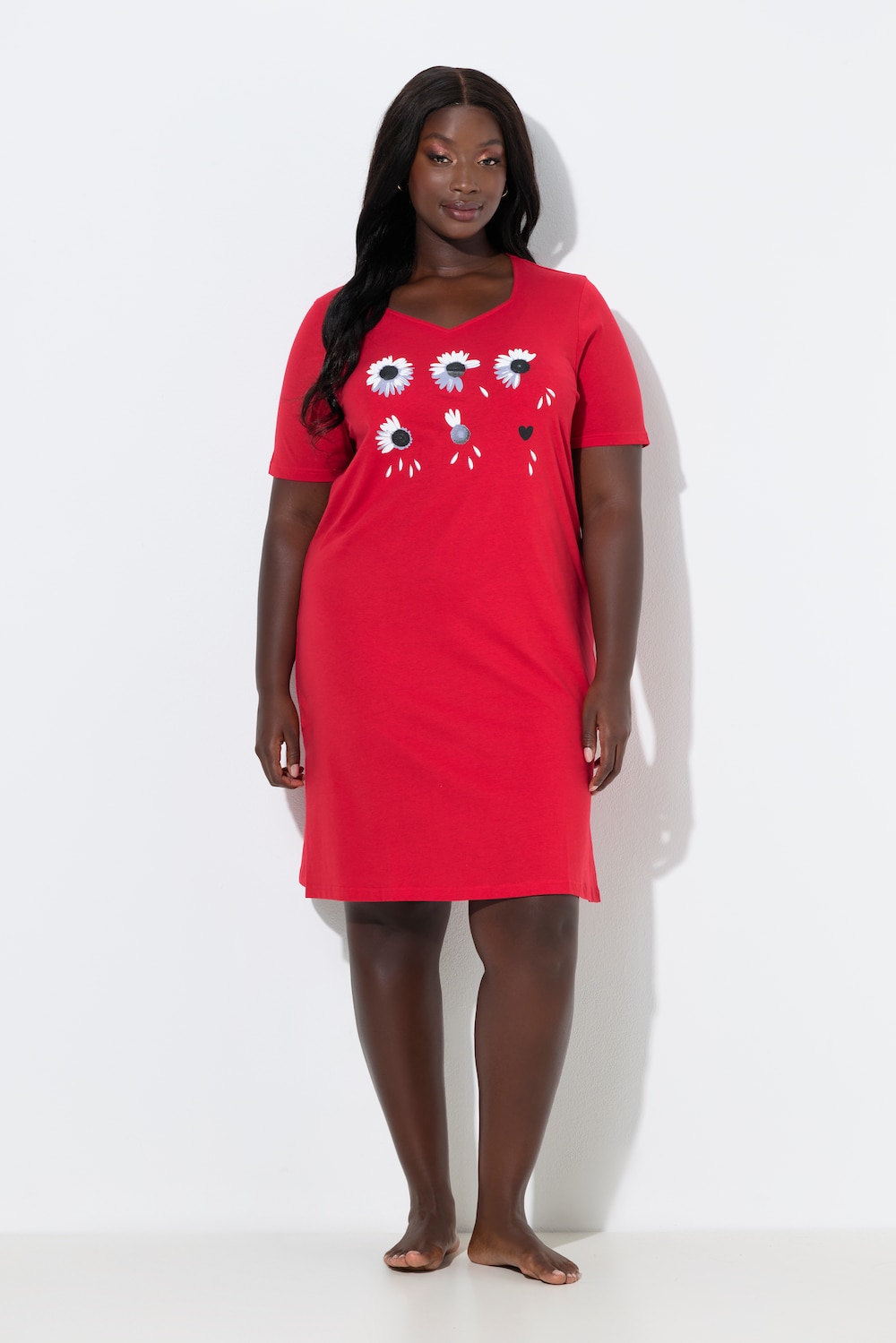 Große Größen Bigshirt, Damen, rot, Größe: 50/52, Baumwolle, Ulla Popken