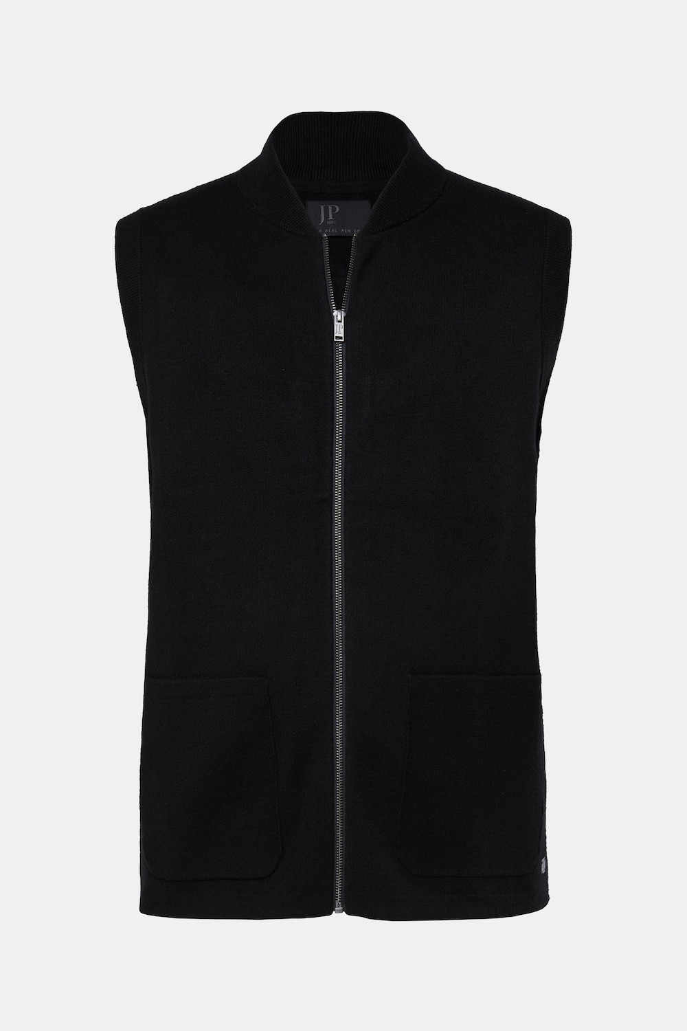 JP1880 Weste, elastischer Strick, Collegekragen, Zipper, bis 7 XL