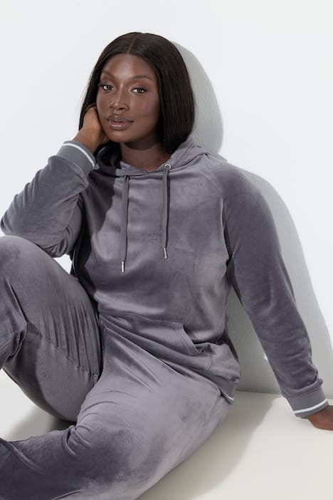 Homewear-Nickihoodie, girlboss Stickerei, Kapuze, Kängurutasche