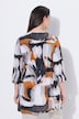 Abstract Print Stretch Knit 3/4 Sleeve Slinky Tunic